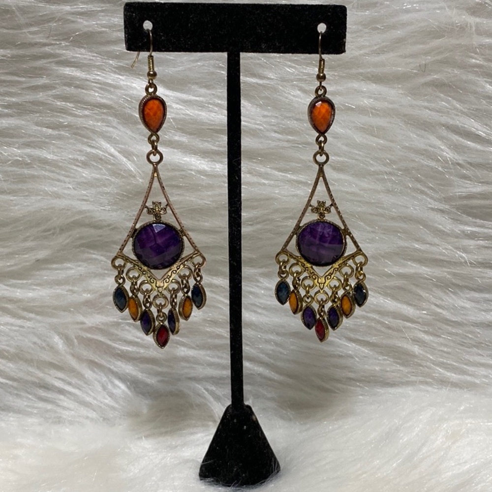 🌹Palm Beach Multi Color Chandelier Earrings